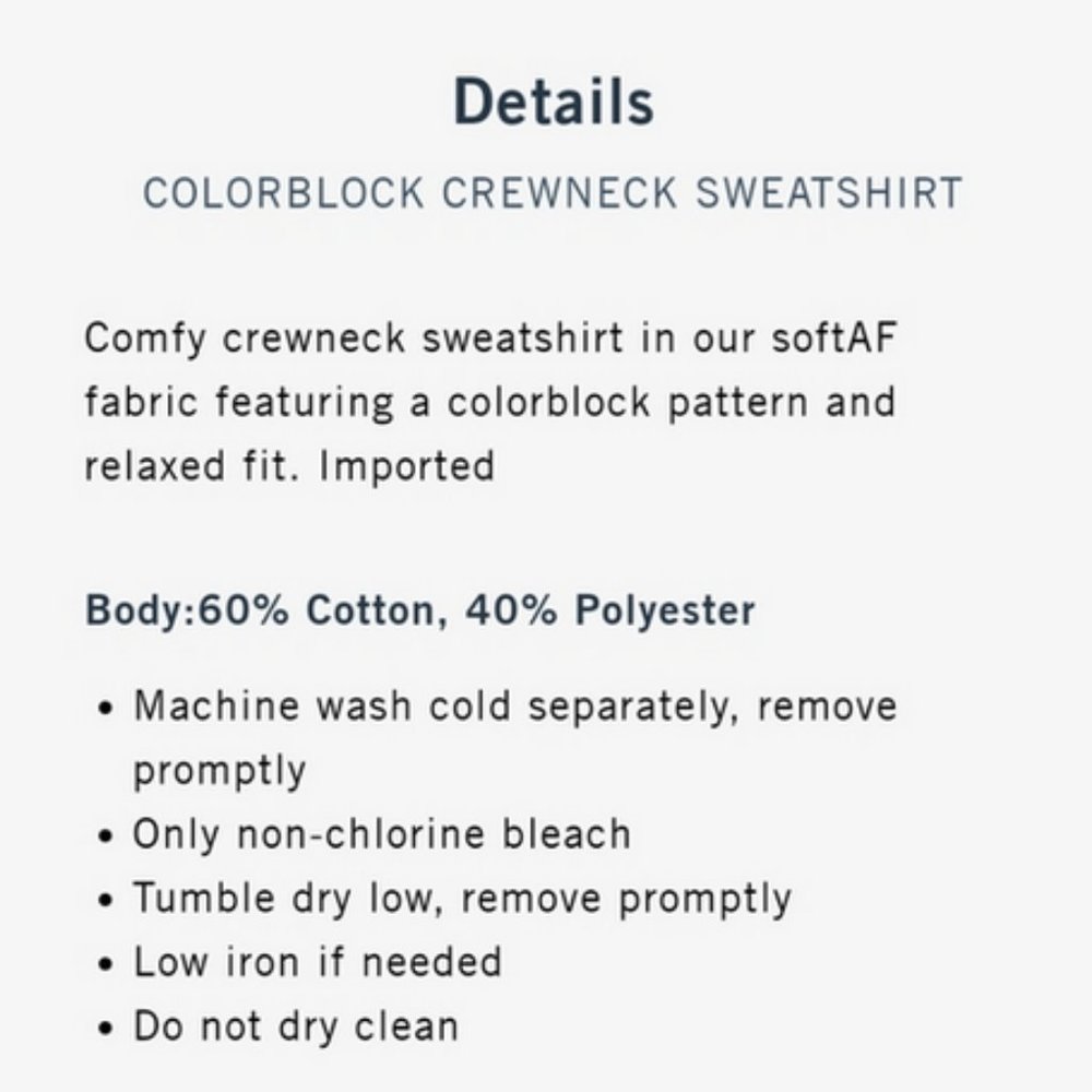 Abercrombie & Fitch Colorblock Crewneck Sweatshirt - Picture 4 of 4